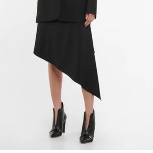 Malone Souliers Clara Black Croc-Embossed Pointed Ankle Boots